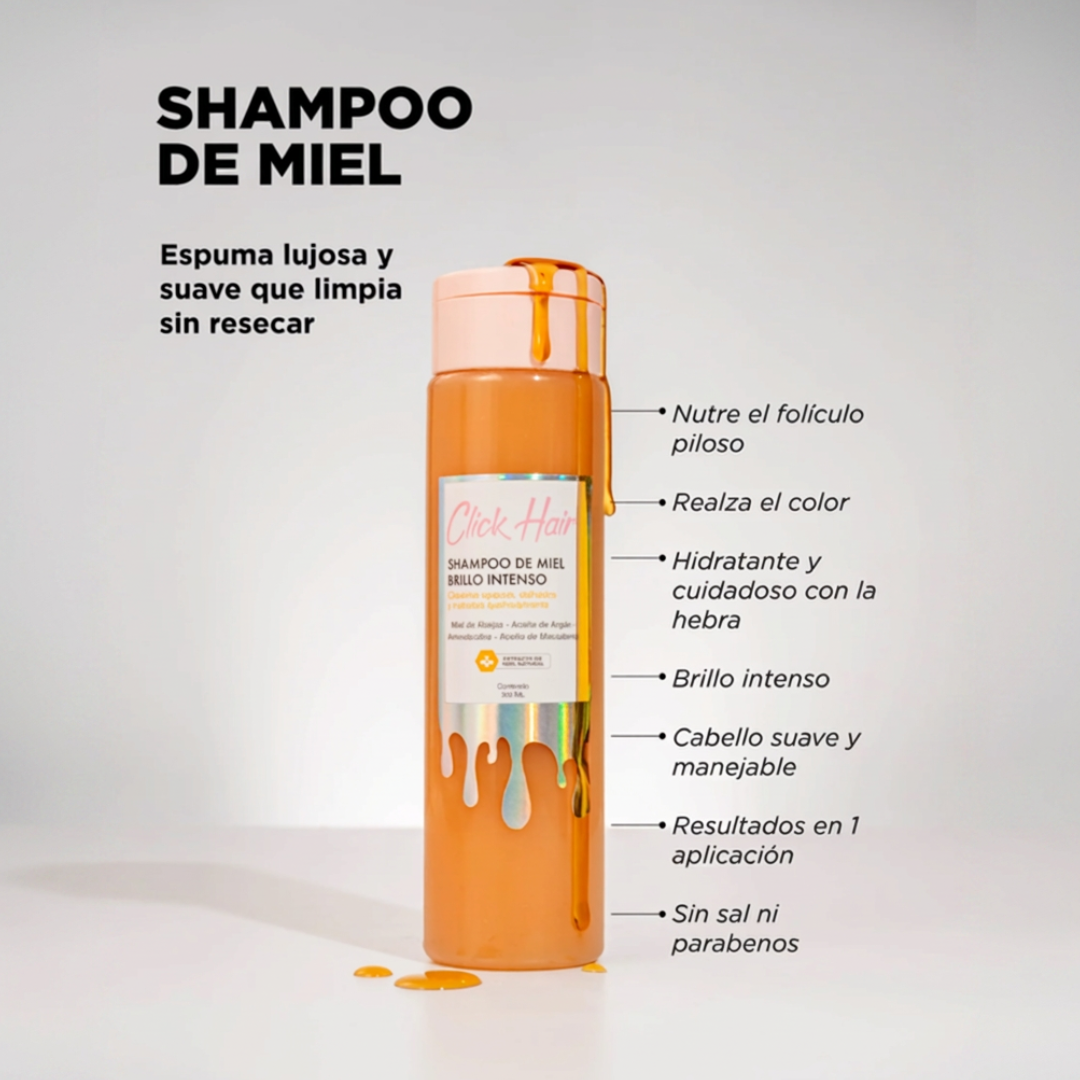 CLICK HAIR SH MIEL BRILLO INTENSO *300ml