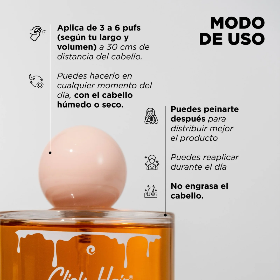 CLICK HAIR PERFUME CAPILAR DE MIEL BRILLO INTENSO* 100ml