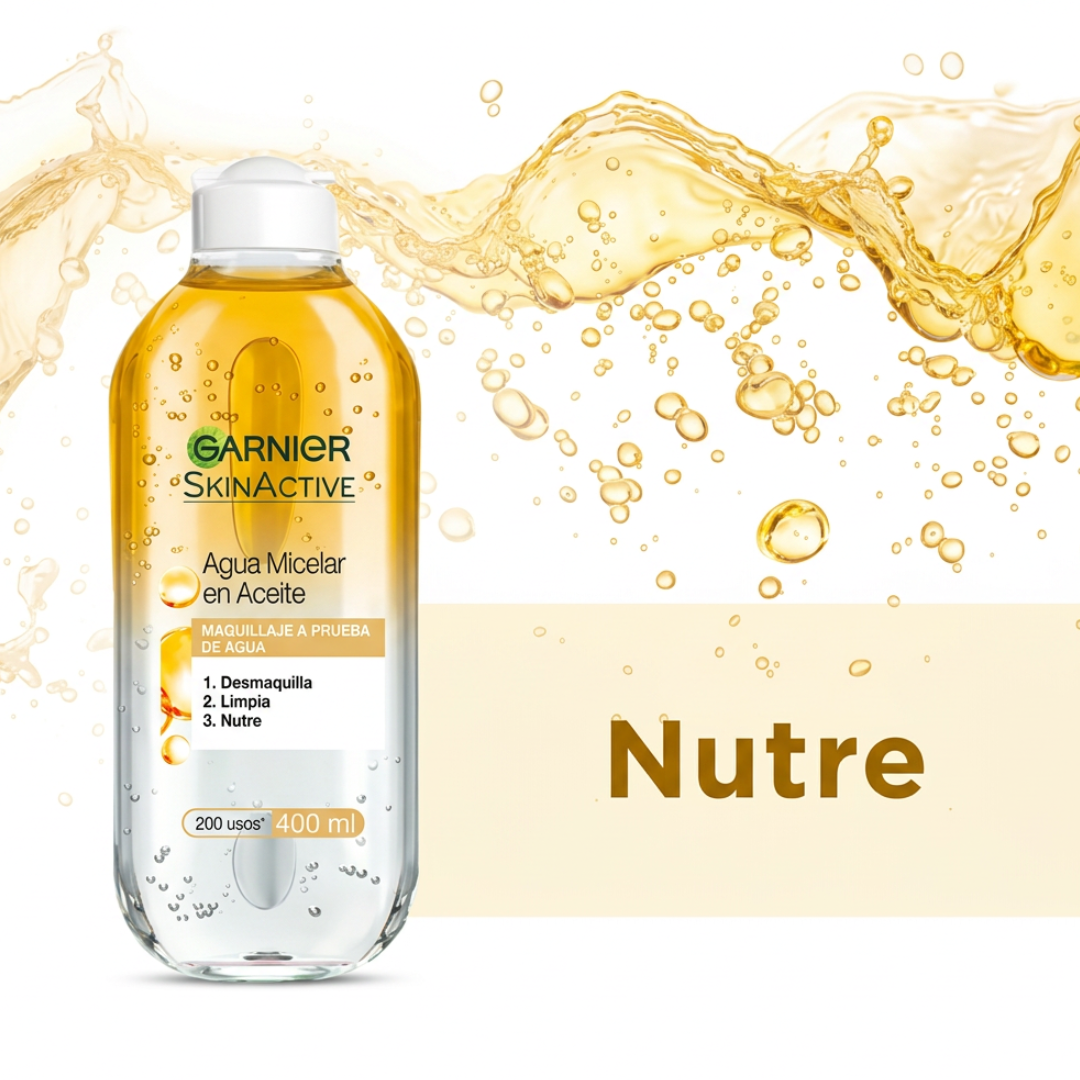 AGUA MICELAR GARNIER ACEITE/OLEO WATERPROOF *400ml