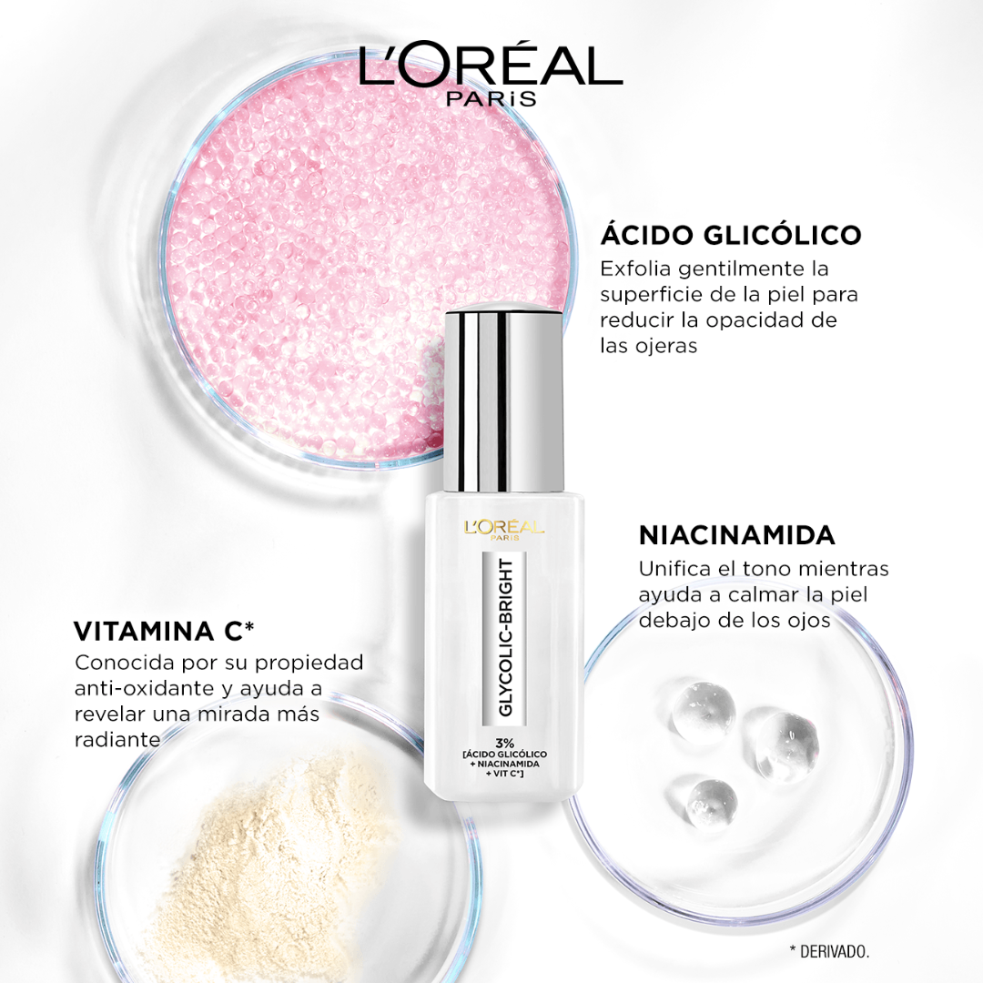 LOREAL SERUM OJOS ANTI-OJERAS GLYCOLIC-BRIGHT *20g