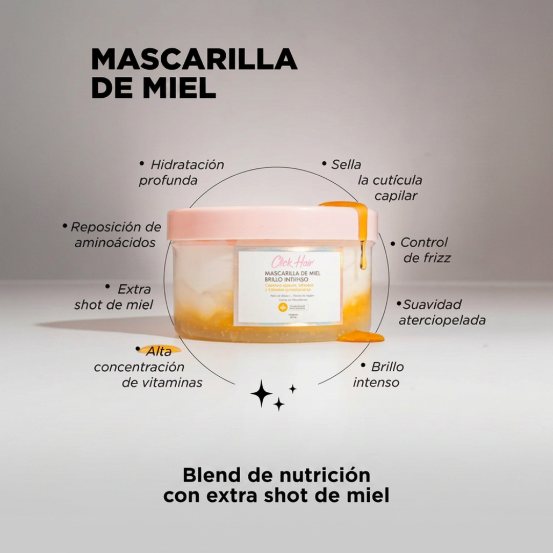 CLICK HAIR MASCARILLA DE MIEL BRILLO INTENSO *300ml