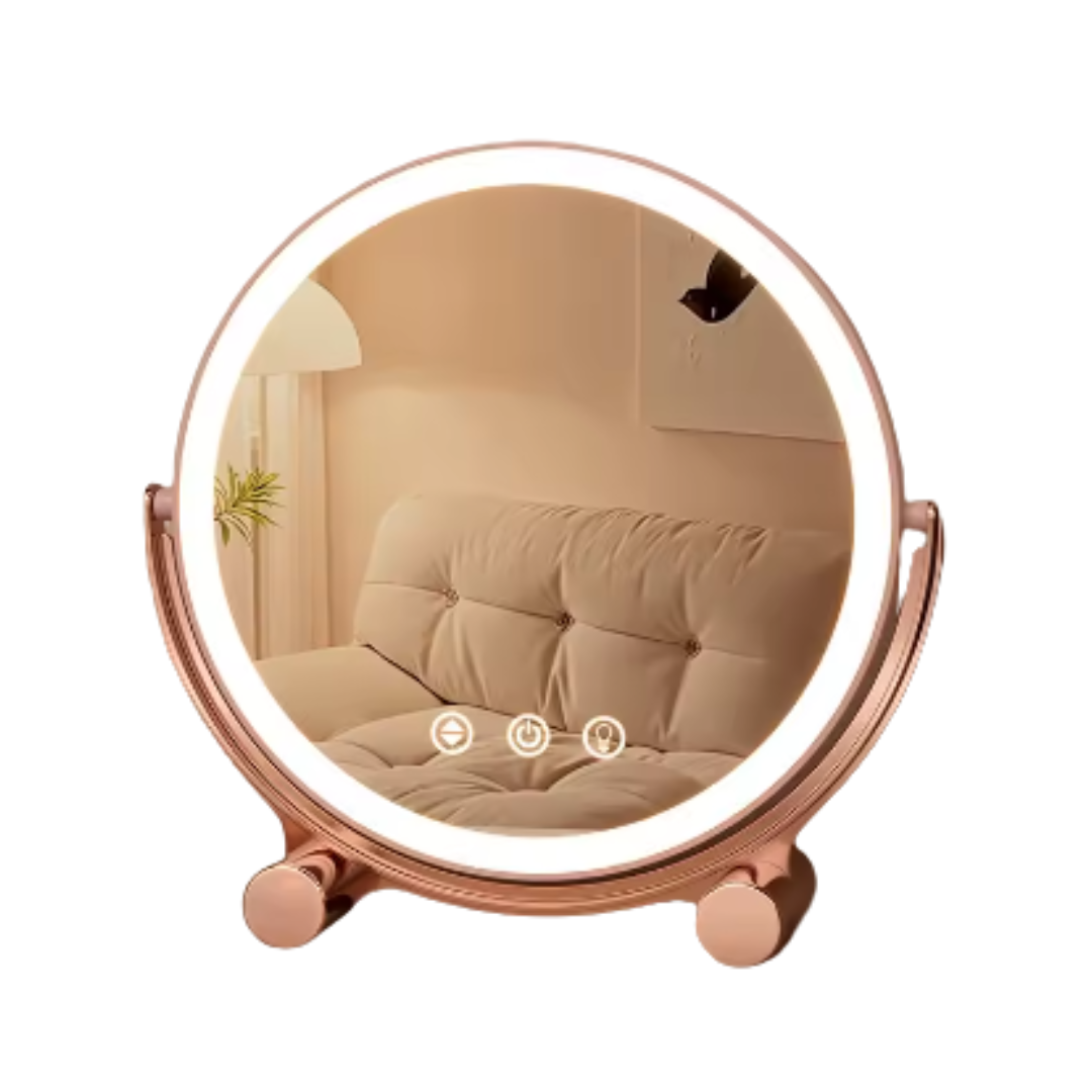 ESPEJO REDONDO CON SOPORTE Y LUZ LED RF: HZJ-632