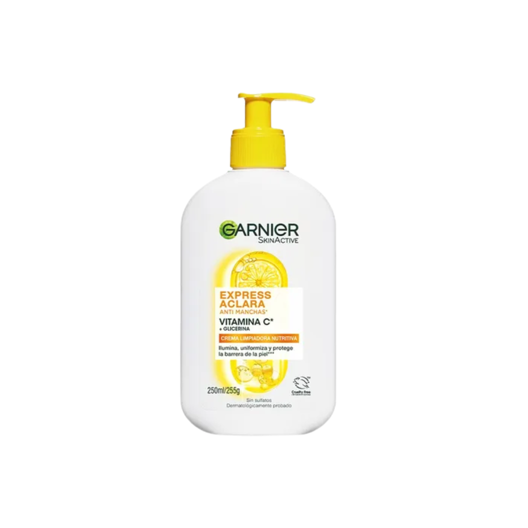 GARNIER CREMA LIMPIADORA NUTRITIVA EXPRESS ACLARA VIT C *250ml
