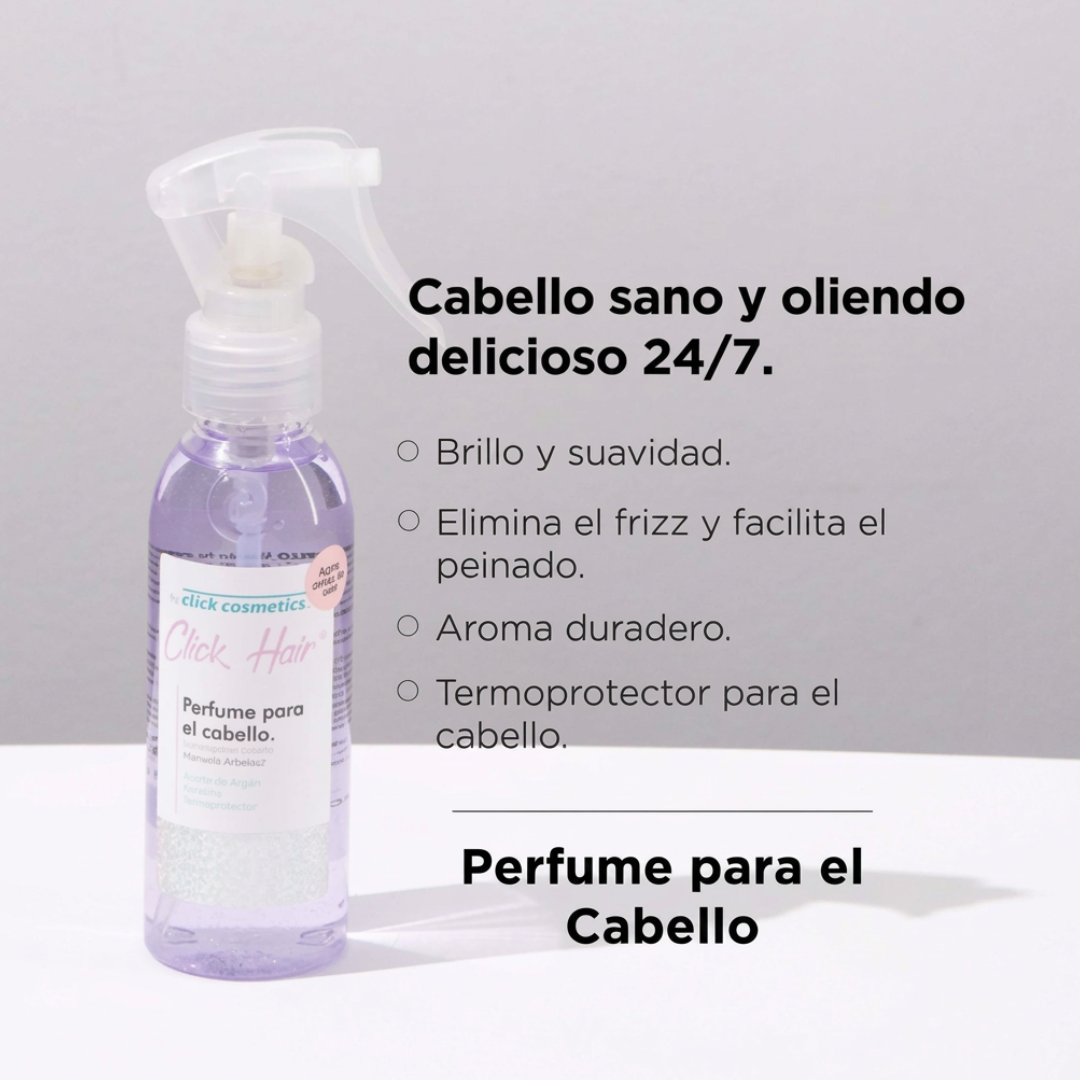 CLICK HAIR PERFUME PARA EL CABELLO PISTOLA MORADO *120ml