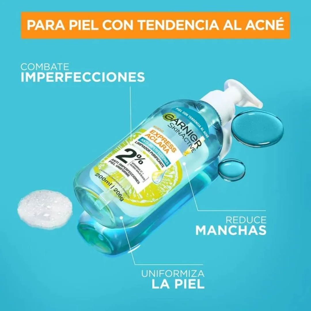 GARNIER LIMPIADOR PURIFICANTE ANTI ACNE *200ml